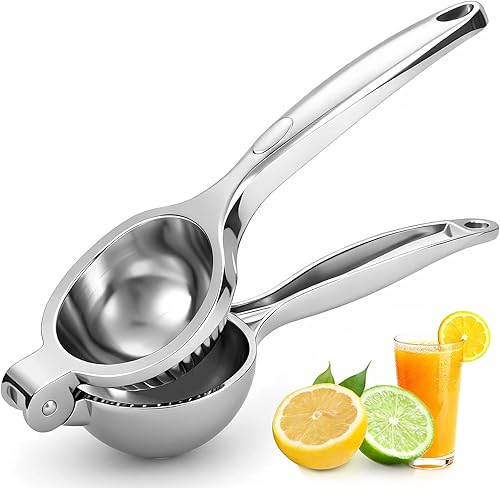 Exprimidor manual de limón, exprimidor de limón de mano grande, apto para lavavajillas, exprimidor de limón resistente adecuado para limón, lima y