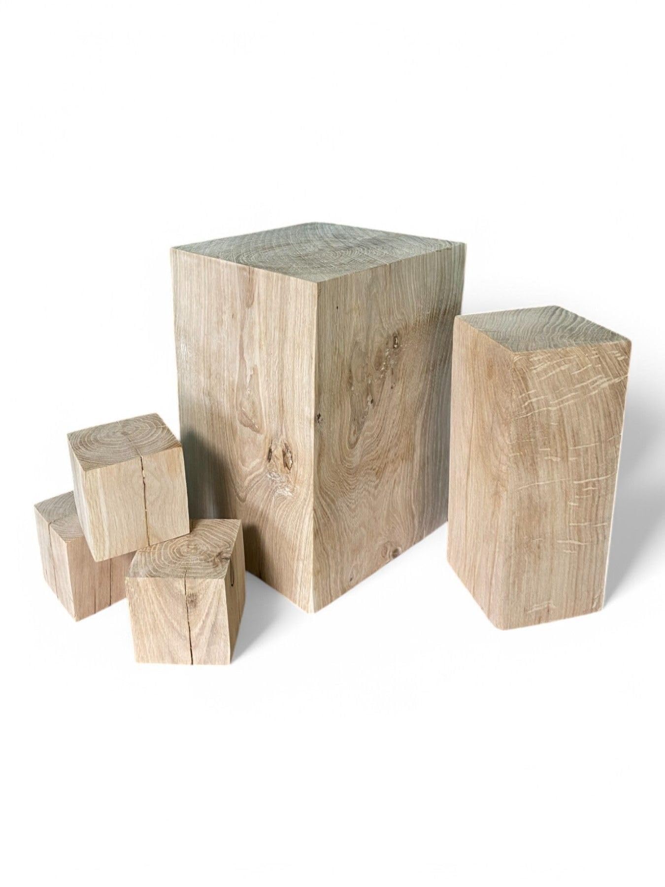 Bloques de Roble, Bloques de Madera Maciza de 15x15x...cm, columnas de Roble tratadas, Bloques Decorativos de Madera, Soporte de Flores, Natural, rústico, Hecho a Mano, Artesanal (15x15x40cm)