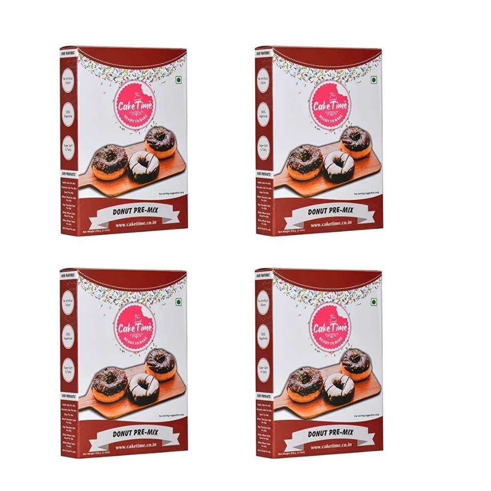 Cake Time Instant Donut Mix | No Added Colors Preservatives | Eggless |Super Soft Donut Powder | Bake ofr Fry | Vanilla Flavor| Pack Of 4 (B09JCK3WBP) Amazon Price History, Amazon Price Tracker