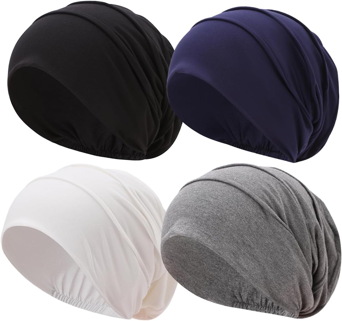 JarseHera 4 Pieces Cotton Chemo Headwear Slouchy Beanie Cancer Caps for Hair Loss