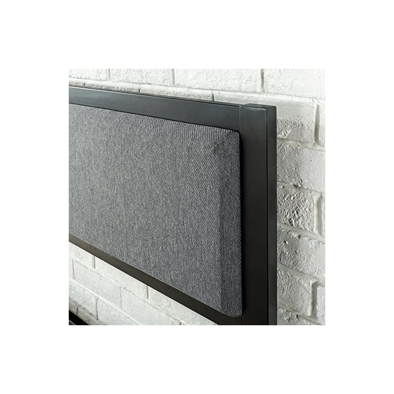 ZINUS Korey Metal Platform Bed Frame with Upholstered Headboard / Wood