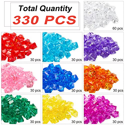 Ilclviz Fake Ice, Multicolor Fake Crushed Ice Rocks Acrylic Diamond Gems For Crafts Plastic Fake Crystals Vase Fillers For Fake Plants Home Decor #TOP3