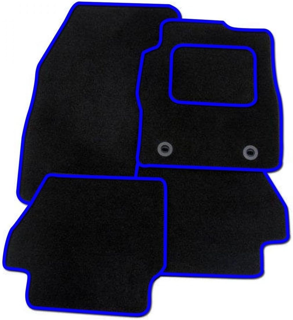 RMSONE GENUINE FULLY TAILORED BLACK CARPET CAR MATS FOCUS 2011-2015 (BLUE TRIM)