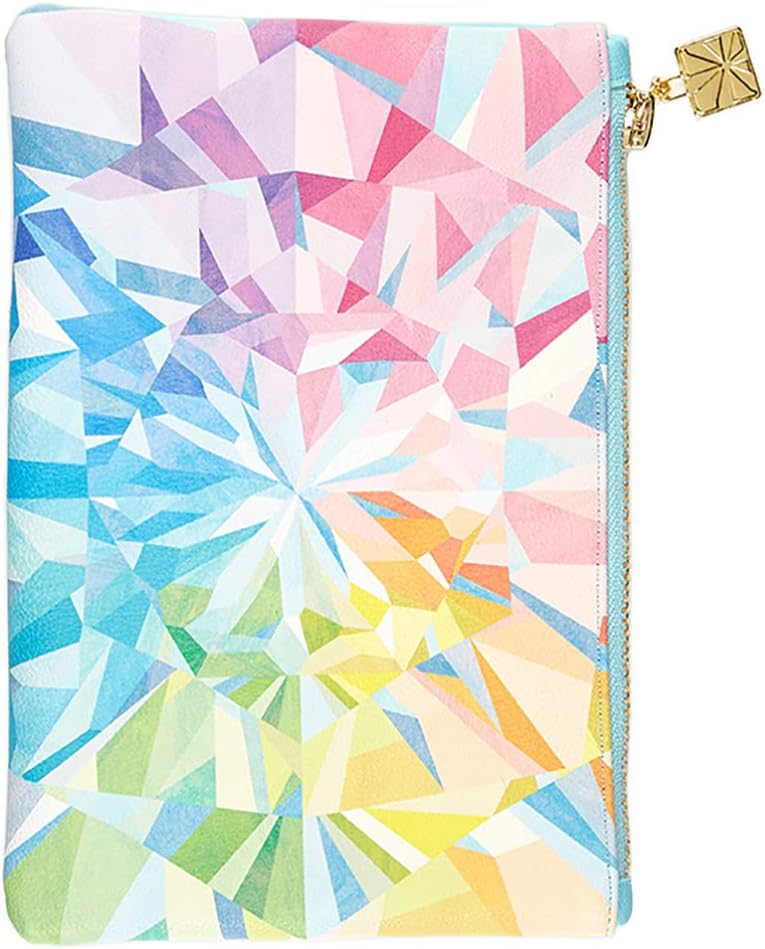 Erin Condren Planny Pack Designer Planner Pouch 8x5.25 - Kaleidoscope Colorful, Zippered Storage Fanny Pack with Elastic Band for Pens, Pencils, & Small School or Office Accessories