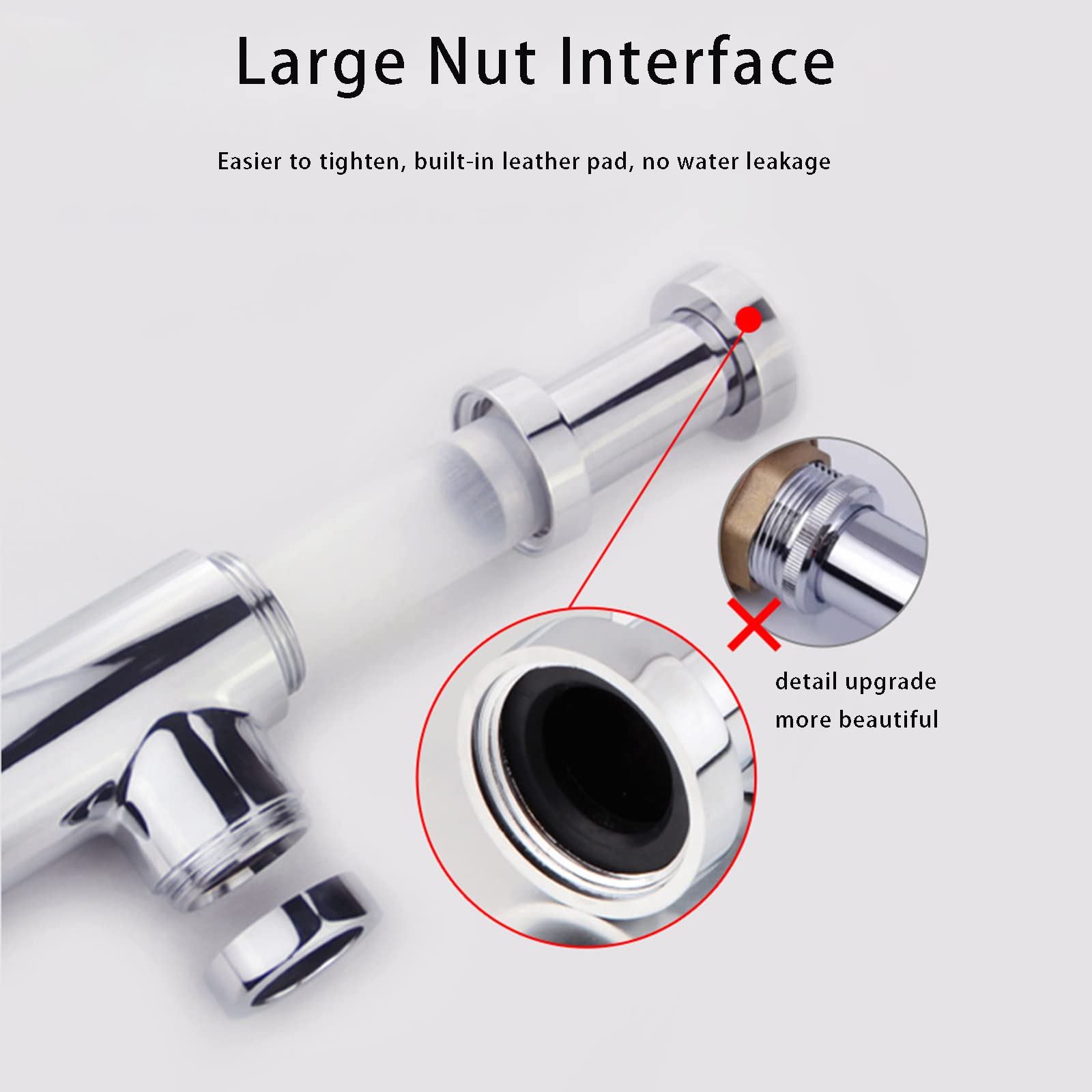 Trampa En P para Botella Redonda De Aleación De Zinc, Kit De Tubo De Drenaje De Entrada Deslizante De 1-1/4 Pulgadas, Trampa En P para Fregadero De Lavabo, Altura Ajustable,60cm
