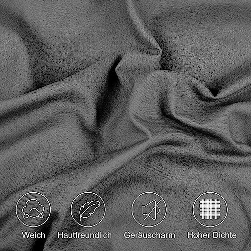 PHF Flauschige Bettdecke 200x200cm, Atmungsaktive Ganzjahresdecke 300GSM Füllung, Super Weich Steppdecke Schlafdecke Dark Grey,Dunkelgrau