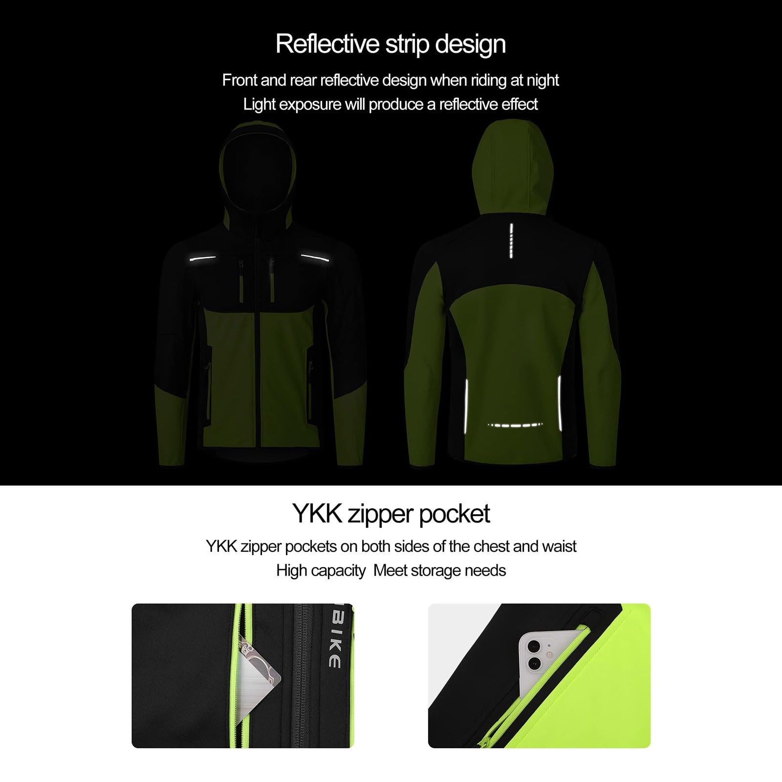 Chaqueta de ciclismo para hombre, impermeable, forro polar, chaqueta de