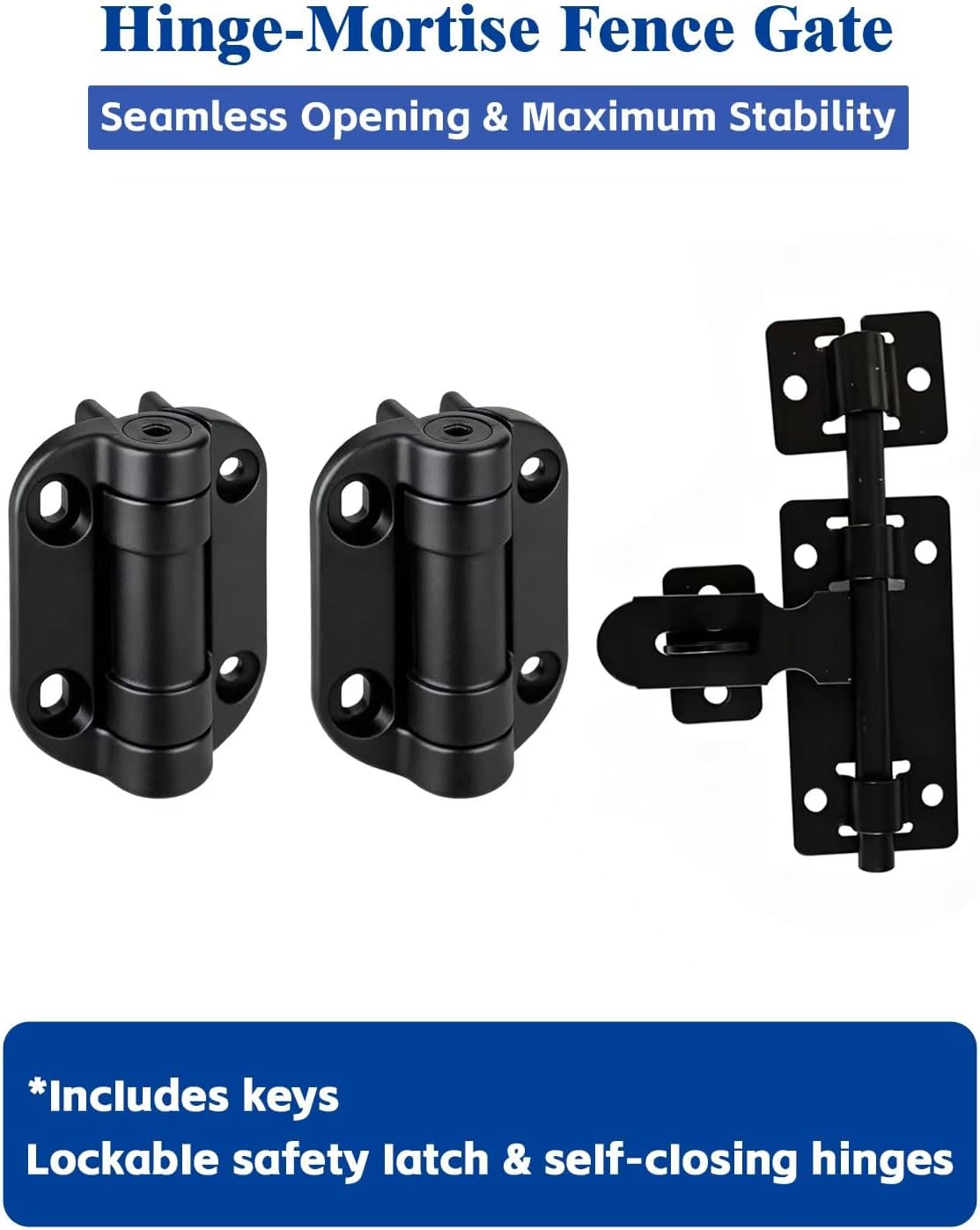 Deck Fence Gate Kit,32" H Gate for 36" H Deck,Heavy DutyIron Fence Gate Hardware Kit,Weldless Gate Building Kit for Outdoor Use