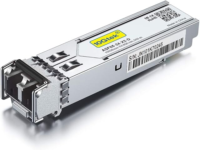 1G SFP SX LC Multimode Module - 1000Base-SX Mini-Gbic Transceiver Compatible for Cisco GLC-SX-MMD, Meraki MA-SFP-1GB-SX, Mikrotik S-85DLC05D, Netgear AGM731F, Ubiquiti, D-Link, Zyxel, Open Switch