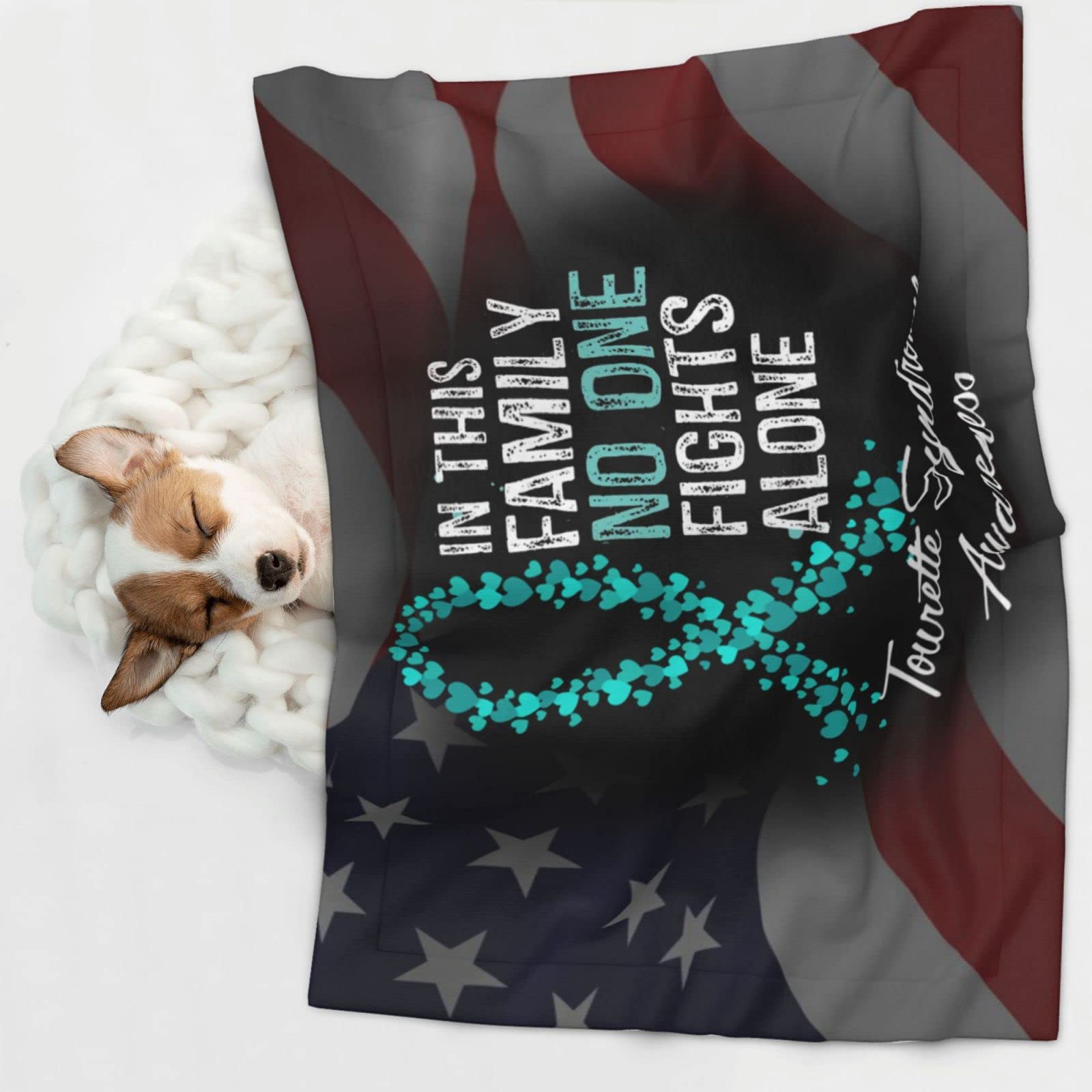 Tourette Syndrome Awareness Soft and Cozy Pet Blanket for Dogs and Cats - Versatile and Comfortable Medium