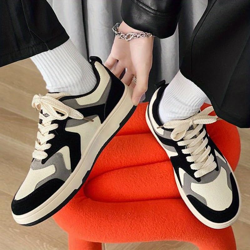 Men's Low-top Skateboarding Sneakers - Casual Street Style lace-up Shoes, Student Canvas Shoes Suitable for All Occasions for Men.4