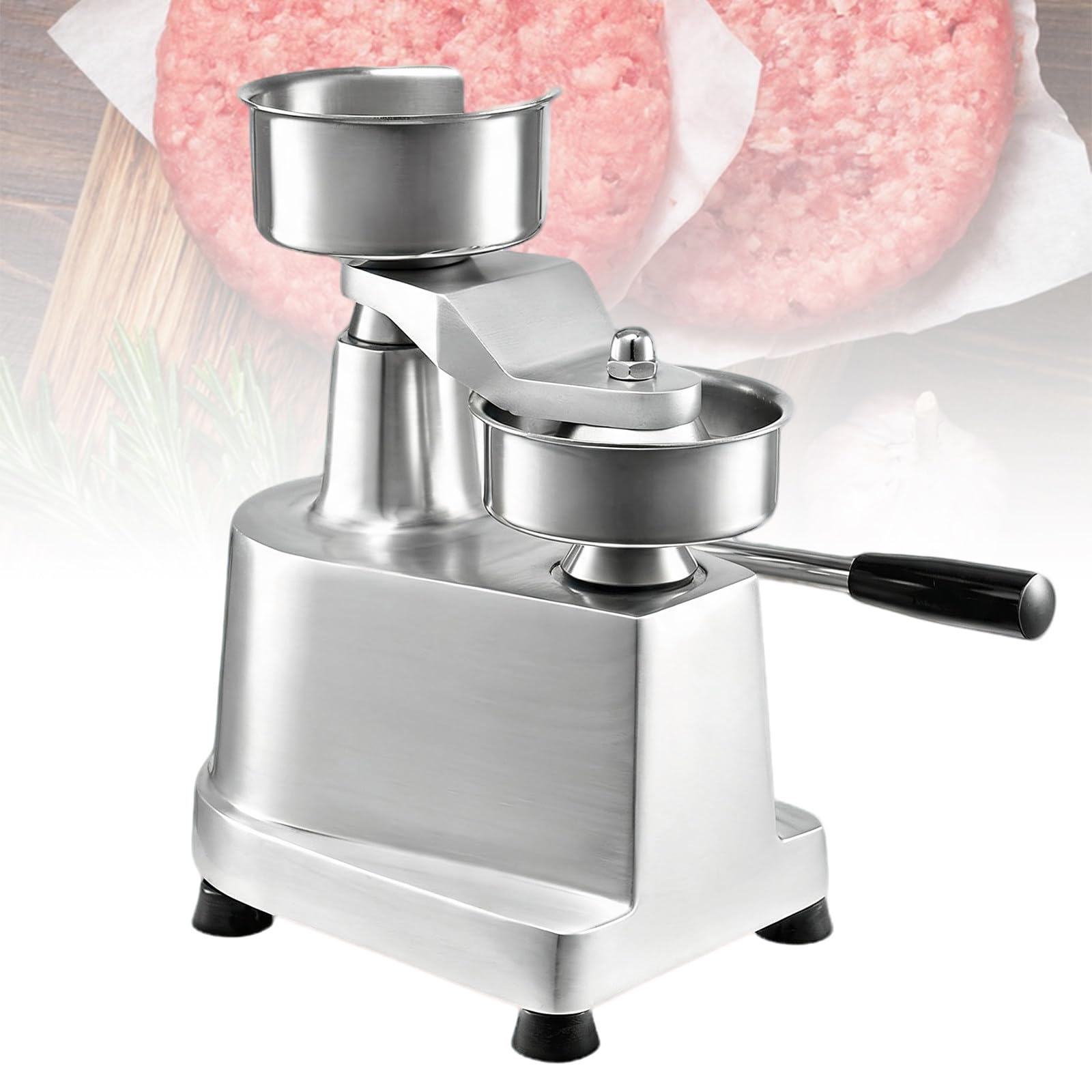 Professionelle Hamburgerpresse, robuster Edelstahl-Patty-Maker,100 Patties/Stunde,500 Blatt Papier. für den gewerblichen Gebrauch, perfekte Burgerform jedes Mal 100mm-4in