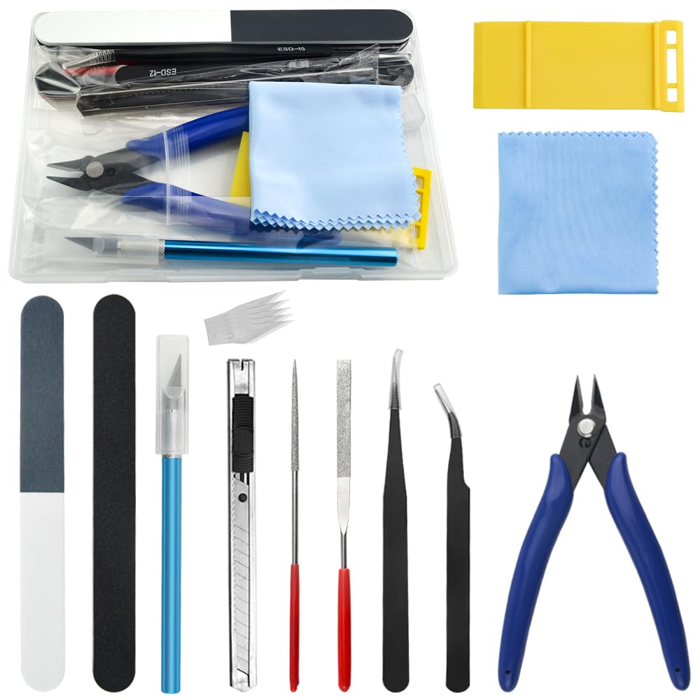 WMYCONGCONG Gundam Modell-Werkzeug-Set für Modellbauer, Grundwerkzeuge, Hobby-Bauwerkzeuge, Kit für Gebäude, Autos, Flugzeuge, Modellbau und Befestigung, 16 Stück