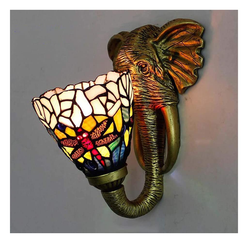 Aioneer Wall Lights Vintage Tiffany Style Wall Lamp, Bronze Finish Wall Sconces Fixture For Living Room Corridor Bedroom Bedside Stairs,C-C