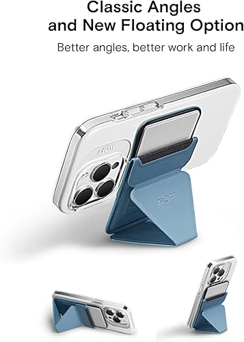 Miniatura 5 de MOFT Soporte magnético para cartera para iPhone 141312 Series soporte magnético compatible con teléfono con 3 ángulos de visión (azul viento)