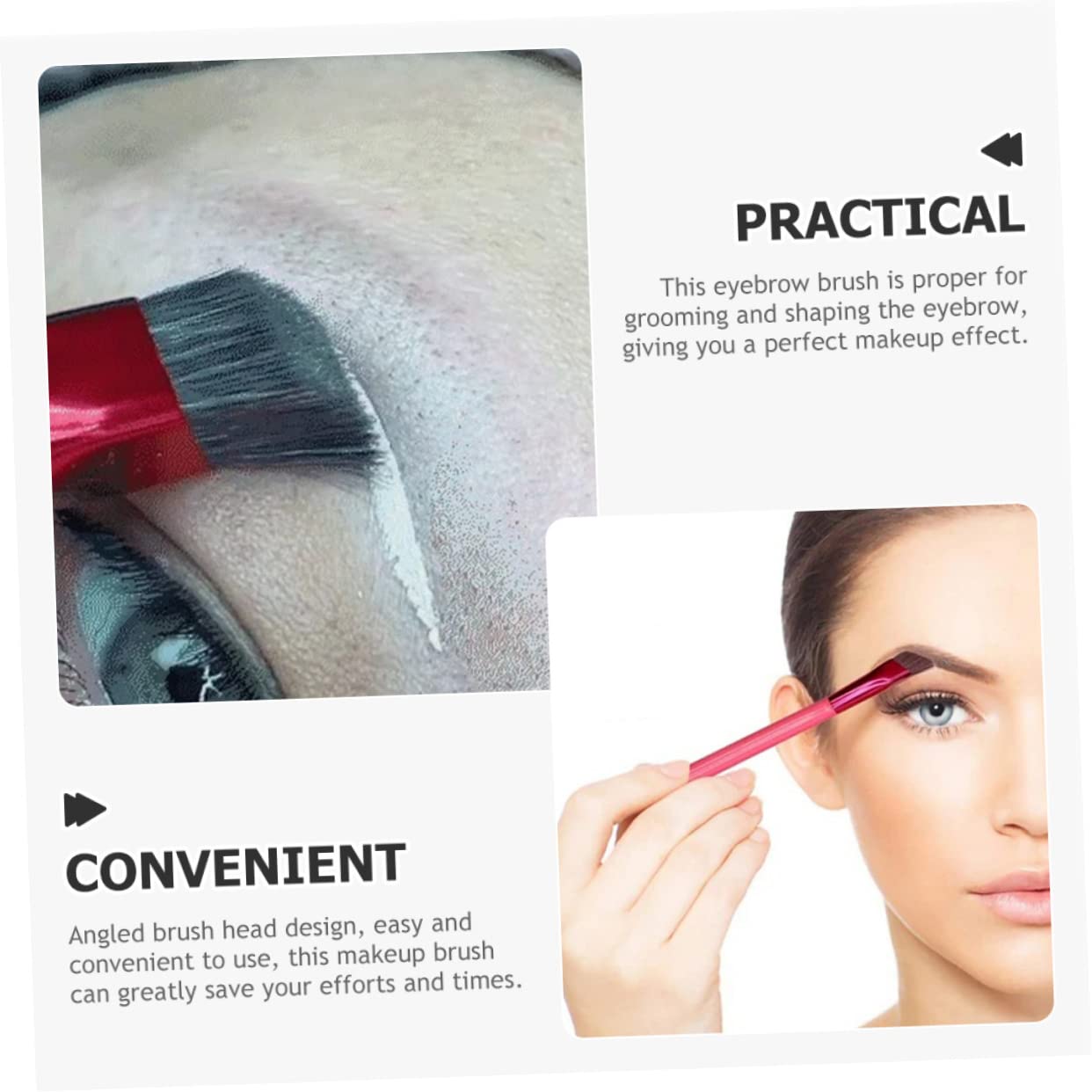 4 Set Elegante Set Trucco Da Donna Pennello Per Sopracciglia Angolato Pennello Bellezza Quotidiana 2 Pezzi * 4