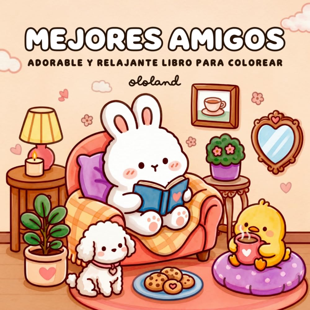 Mejores Amigos: Adorable y Relajante libro para Colorear