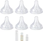 Replacement Nipples Compatible with Pigeon Baby Bottles, Soft Silicone Baby Bottle Nipples, Extra Fast Flow, 9M+, BPA Free, Dishwasher Safe, 6 Pack