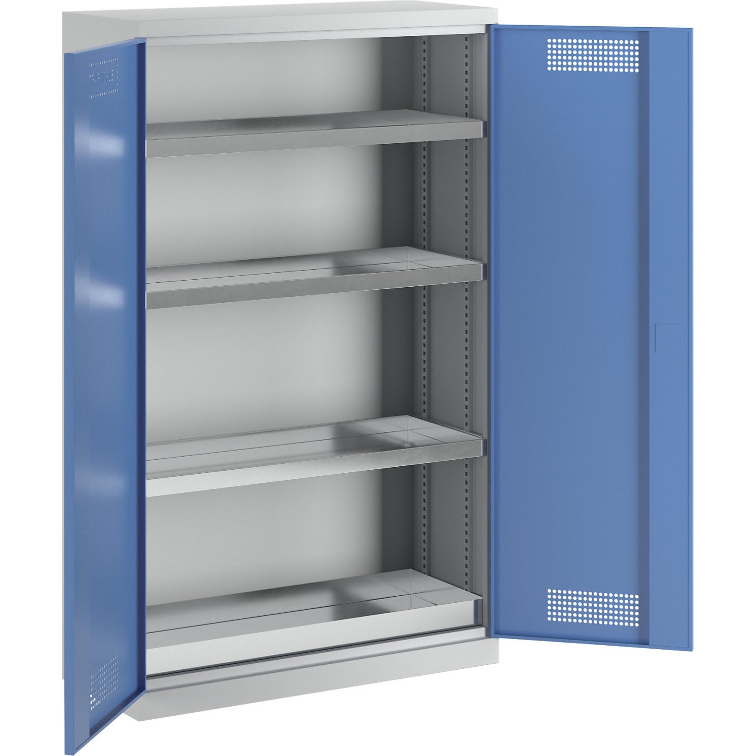 EUROKRAFT Pro | Armoire de sécurité | Avec 1 cuve de rétention et 3 tablettes de rétention, largeur 1200 mm