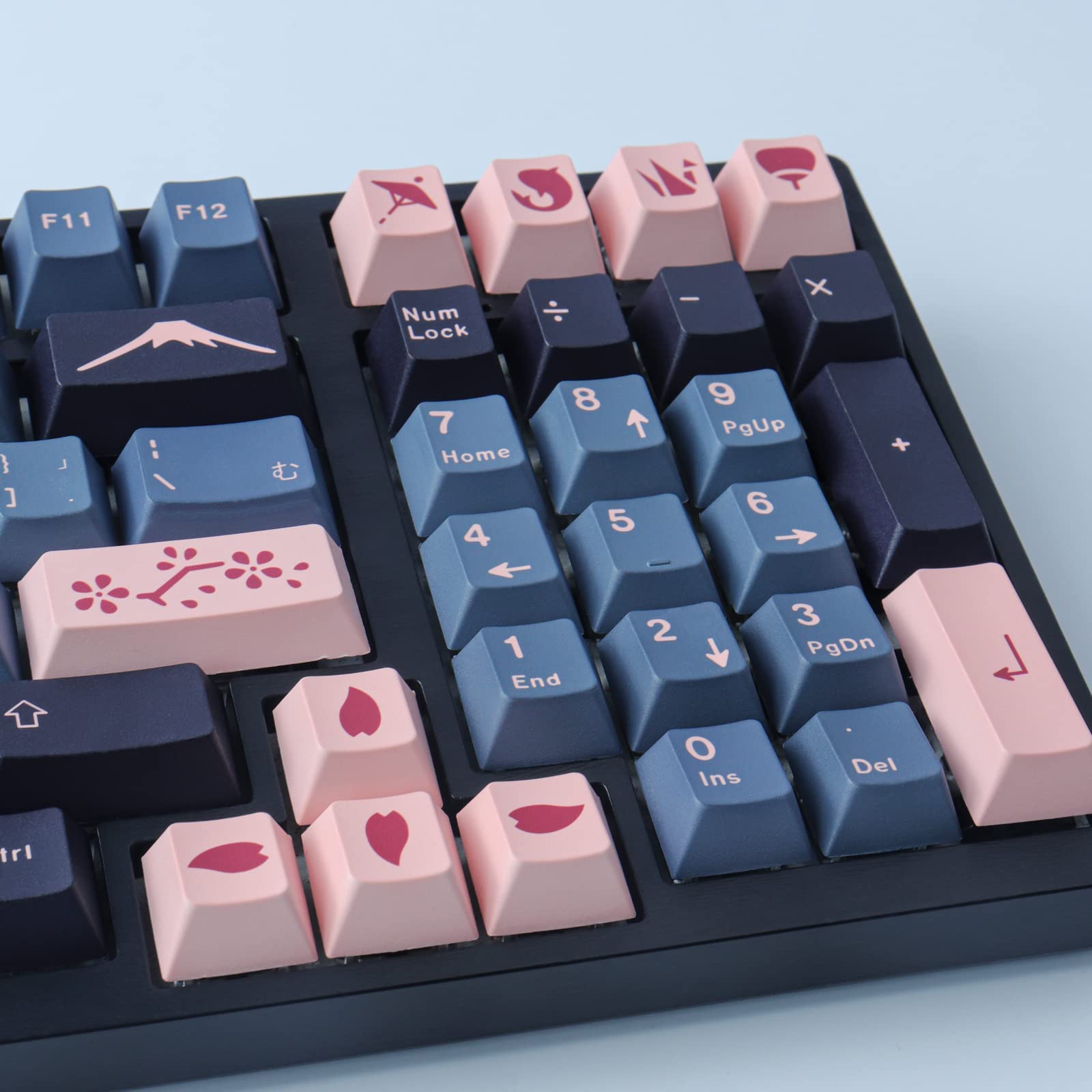 Tsungup NightSakura Lot de 134 touches japonaises en PBT avec barre d'espace 6,25U 7U pour commutateurs Cherry MX