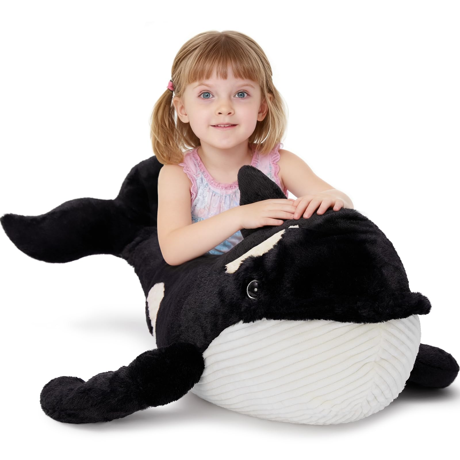 MorisMos Realistic Orca Stuffed Animal, 31.5" Large Killer Whale Plush Toy