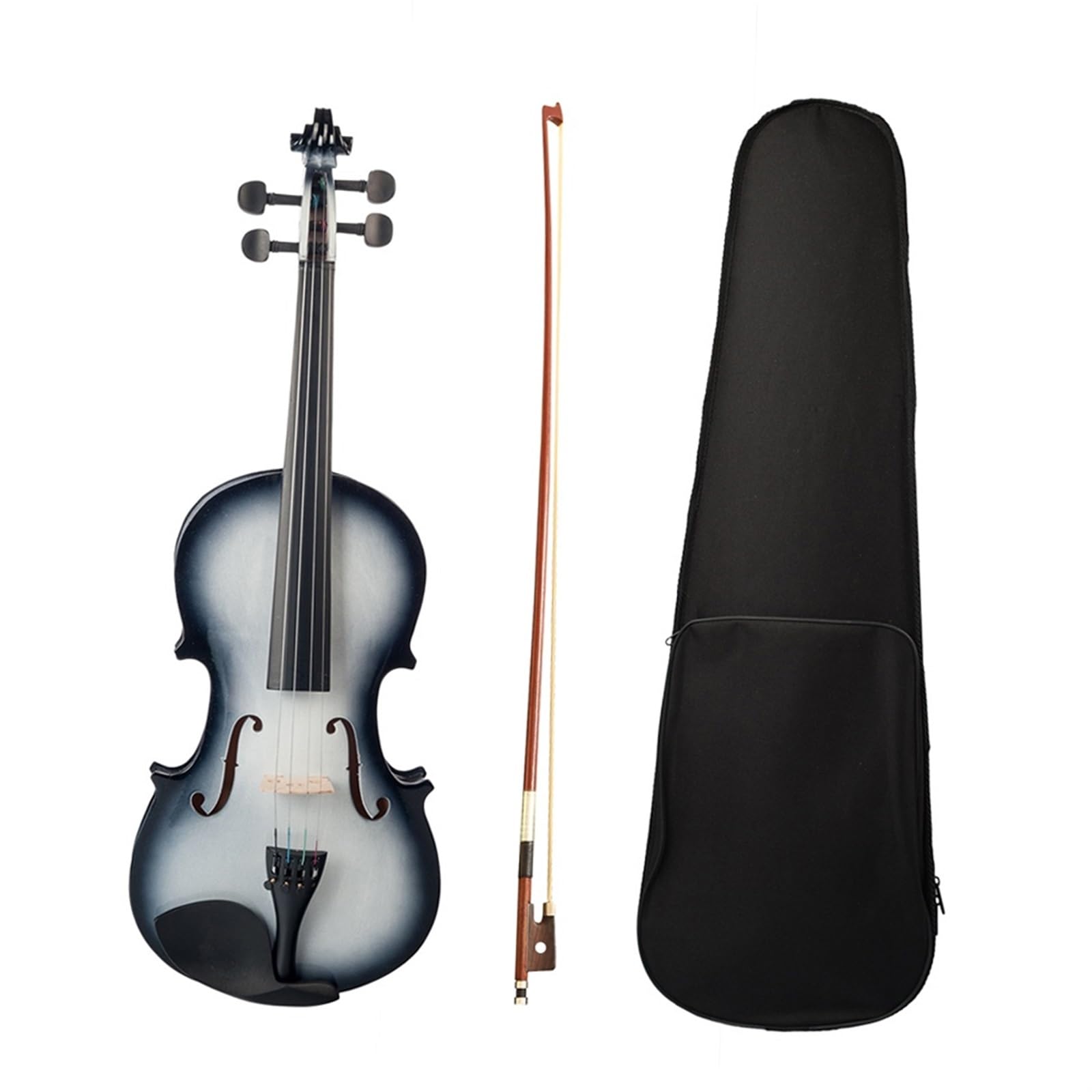 Violino Set Kit Violino Acustico 1/2 1/8 1/4 3/4 Lucido Con Custodia Per Arco Regalo Musicale Di Colore Bianco Nero(1/4)