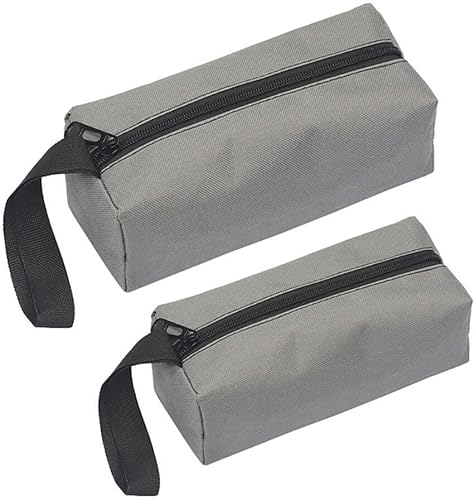 2 bolsas de lona portátiles para almacenamiento de herramientas, organizador de bolsa de transporte, bolsa con cremallera y lazo para colgar (2