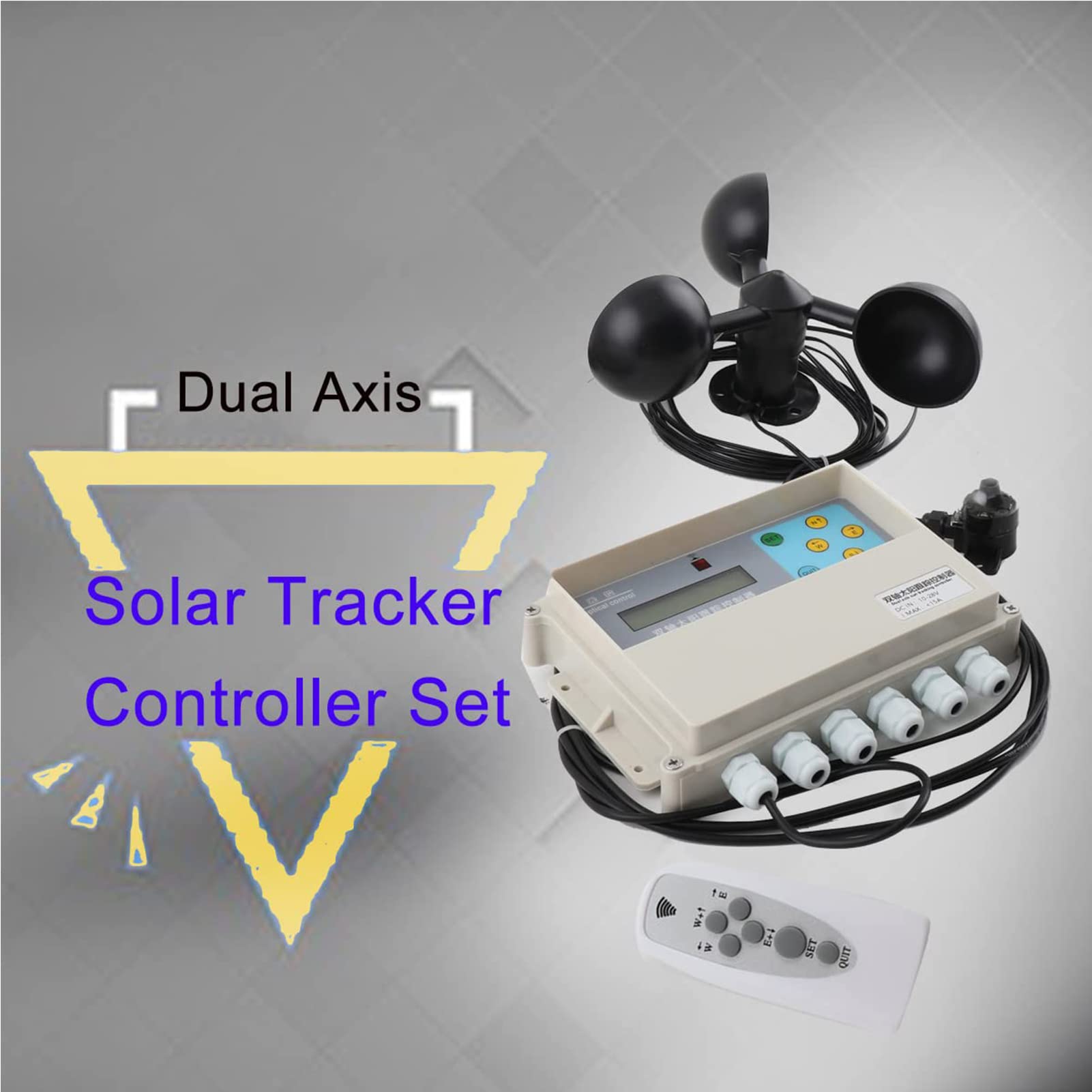 Sistema di Inseguimento Solare Automatico Dual Axis Solar Tracker Controller Telecomando Doppio-ASSE Tracking Affronta Automaticamente Il Sole con Sensore di velocità del Vento