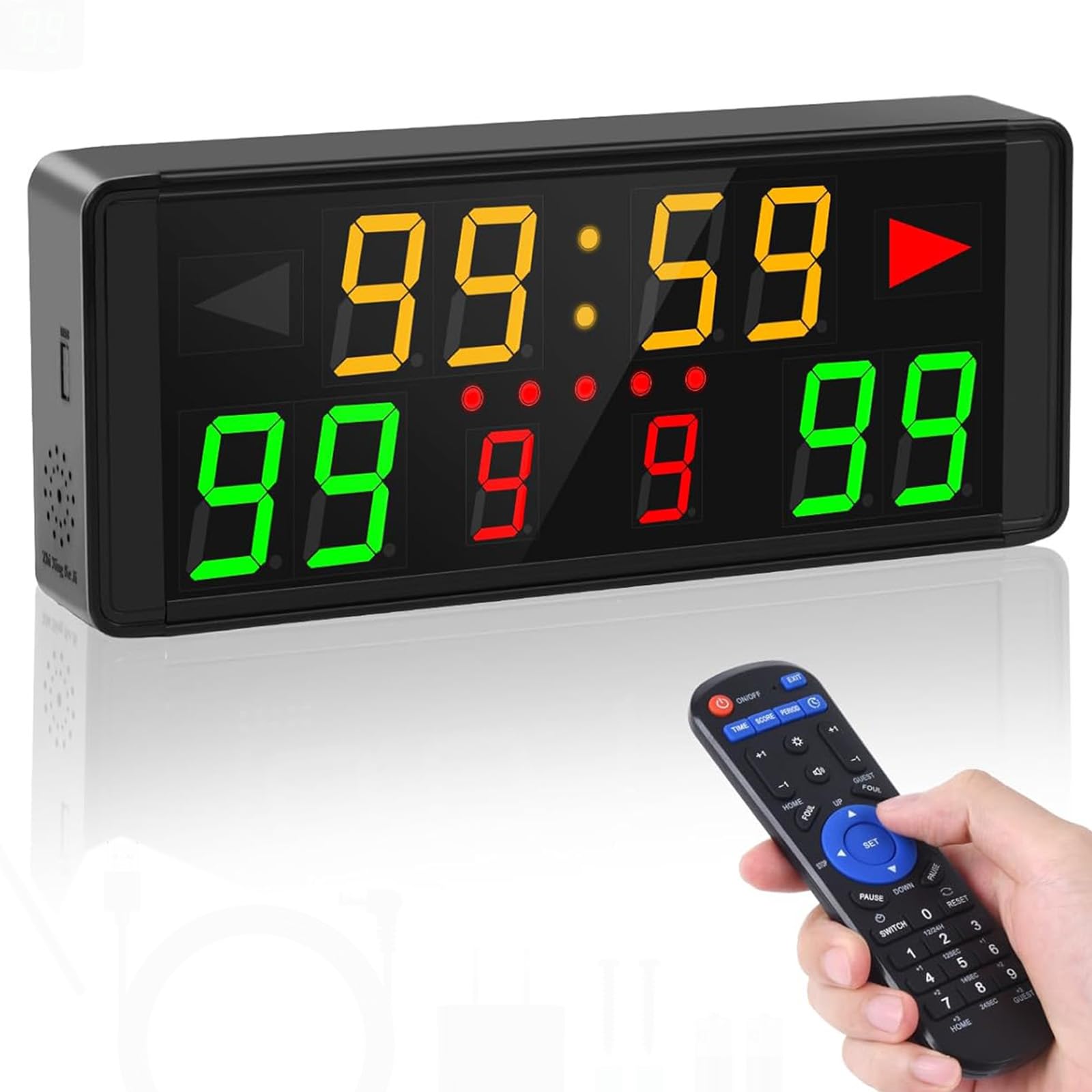 Wsexyy LED Electronic Scoreboard, 10-Digit Digital Scoreboard with Remote Control, Positive Timer/Countdown, Digital Score Keeper for Indoor & Outdoor Game