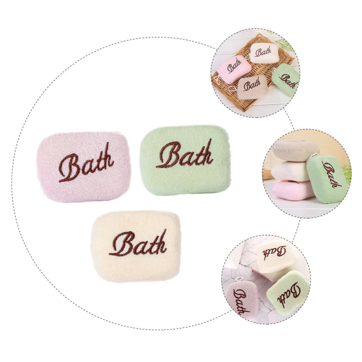 Healeved 12piezas Esponjas De Baño Para Bebés Suaves y Absorbentes Cuerda Antideslizante Para Recién Nacidos y Viajes