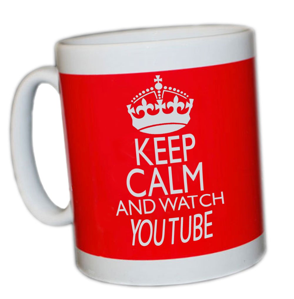KEEP CALM AND WATCH YOUTUBE (RED) MUG