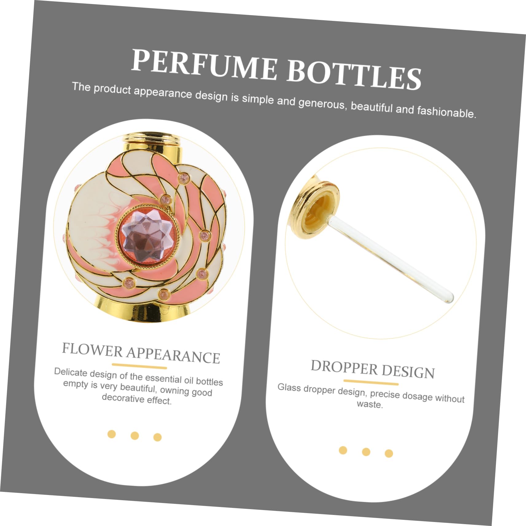 minkissy 2pezzi Bottiglia Di Profumo Da Contenitore Vuoto Per Oli Essenziali Design Elegante e Leggero Per Viaggi e Uso Quotidiano Riutilizzabile e Pratico Per Donne