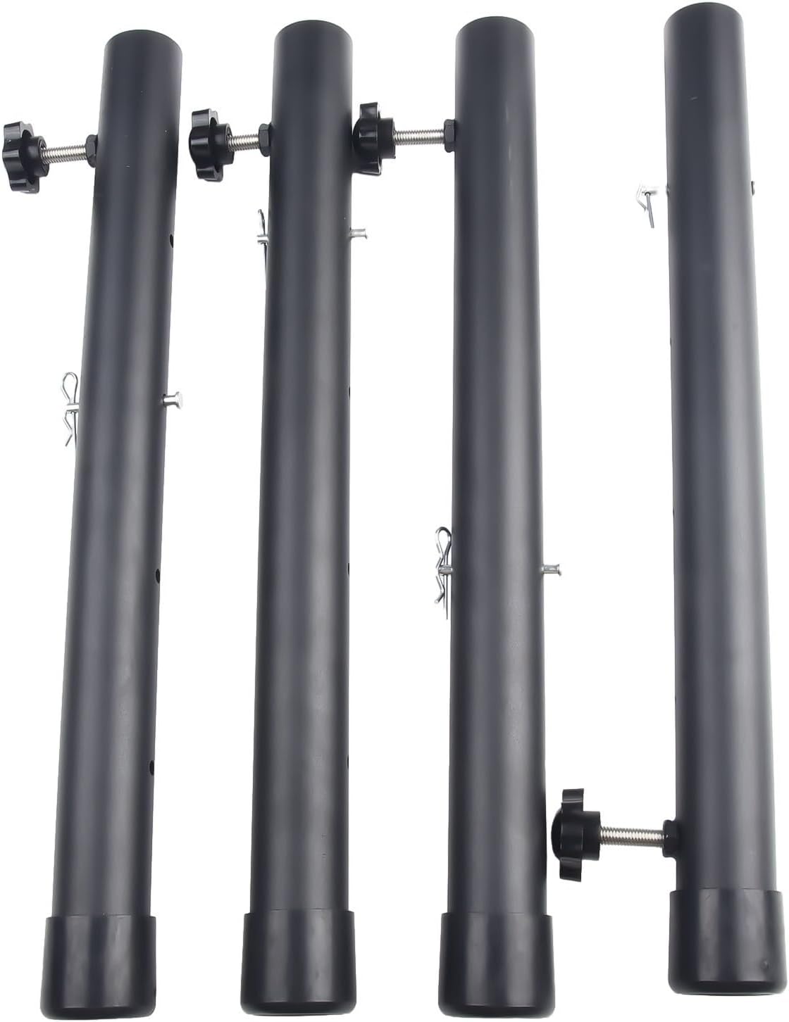 Adjustable Steel Table Leg Extenders 4 Pack, Folding Table Risers for Bent or Straight Legs with 4 Height Options 3.6/6.77/9.9/13 in, Non-Slip Rubber Feet and Bolts for Desks, Counters, Shelves(44cm)