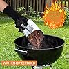BBQ Fireproof Gloves, Grill Cut-Resistant 1472°F Heat Resistant Gloves, Non-Slip Silicone Oven Gloves, Kitchen Safe Cooking Gloves for Oven Mitts,Barbecue,Cooking, Frying,13.5 Inch-Black #3