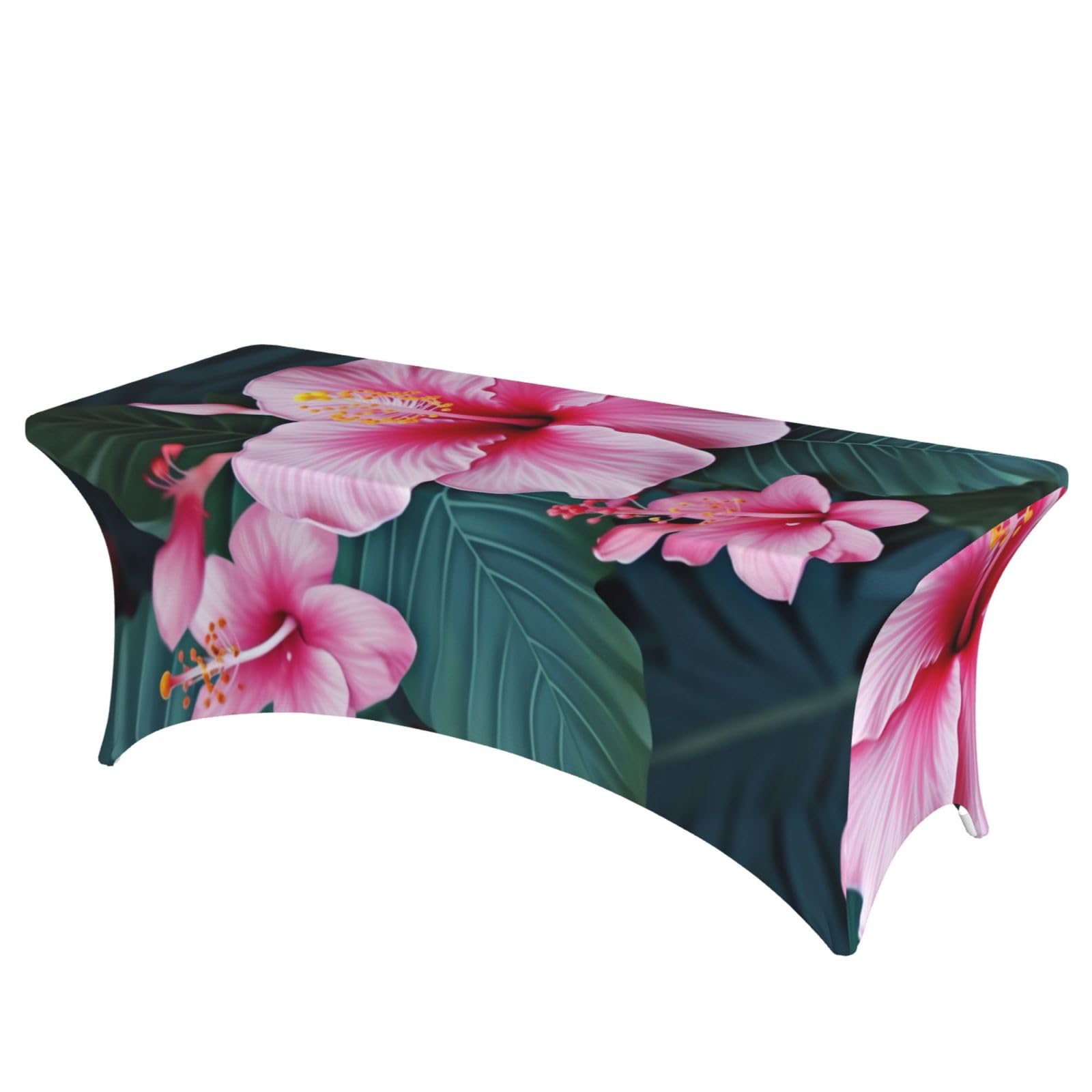 Nappe de banquet fleurie pour réception et mariage avec table rectangulaire 1m80