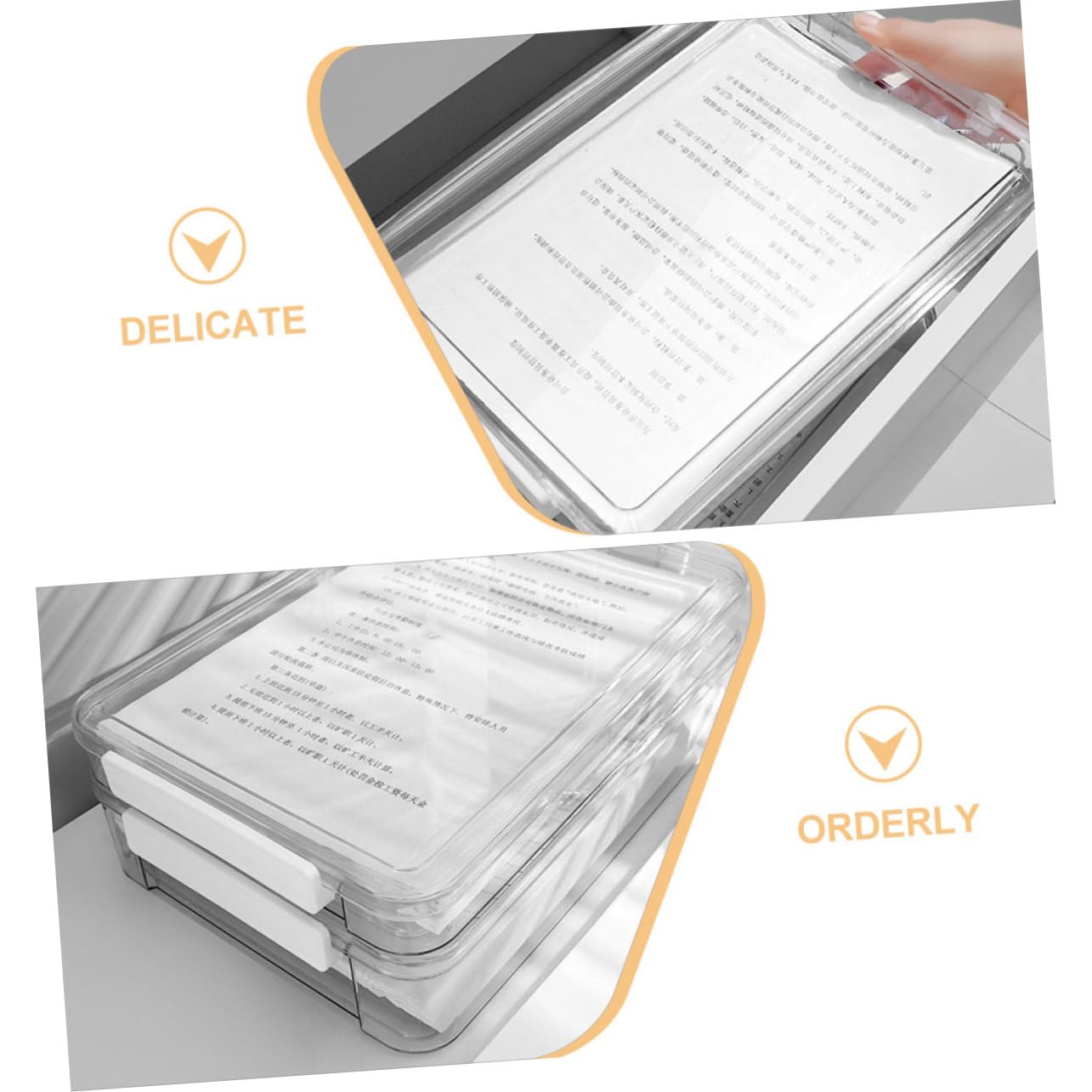 VILLCASE 2 Stück-pack Dokumentenbox aus Pet für A4-papiere Papierorganizer Hält Unterlagen Trocken und Ordentlich für Büro und Schule