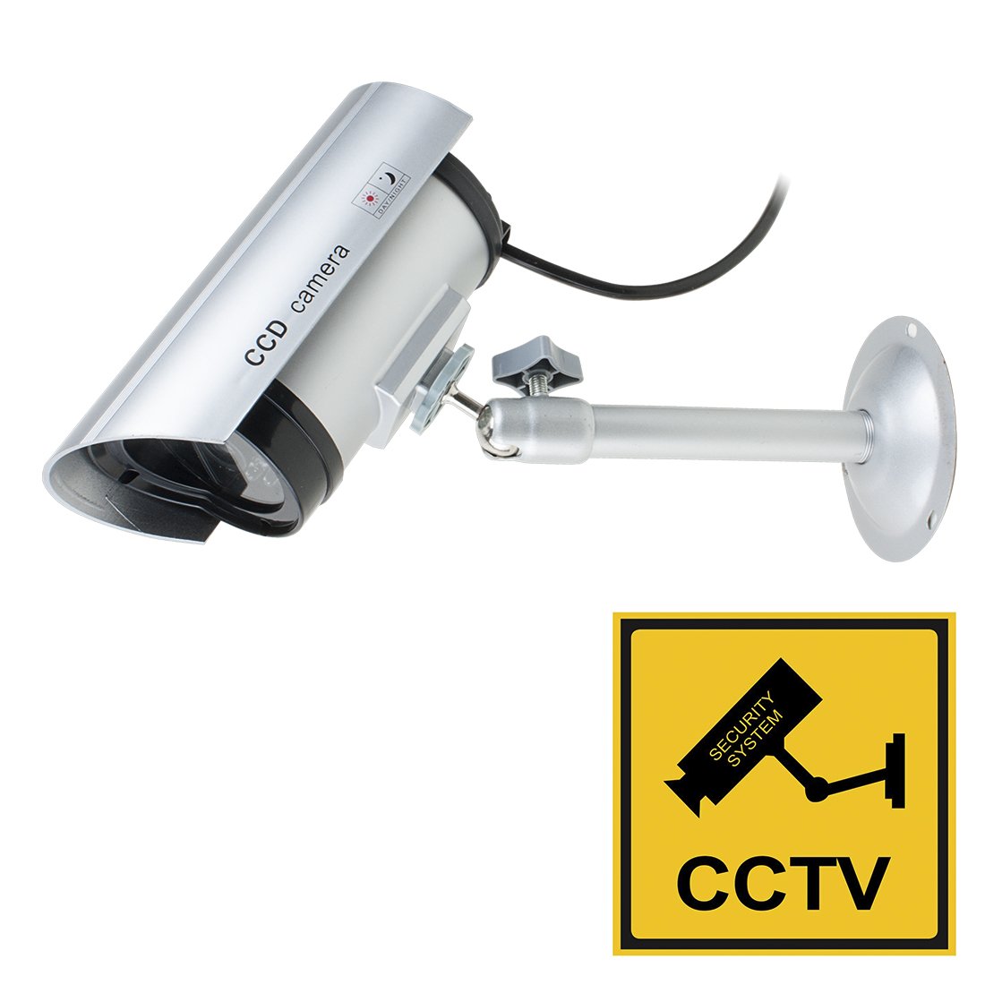 Aexit (Electronic security) CCTV Dummy Realistic Looking Camera Red LED Light Blinking AA (82ry716qf467) Battery Powered-image-8