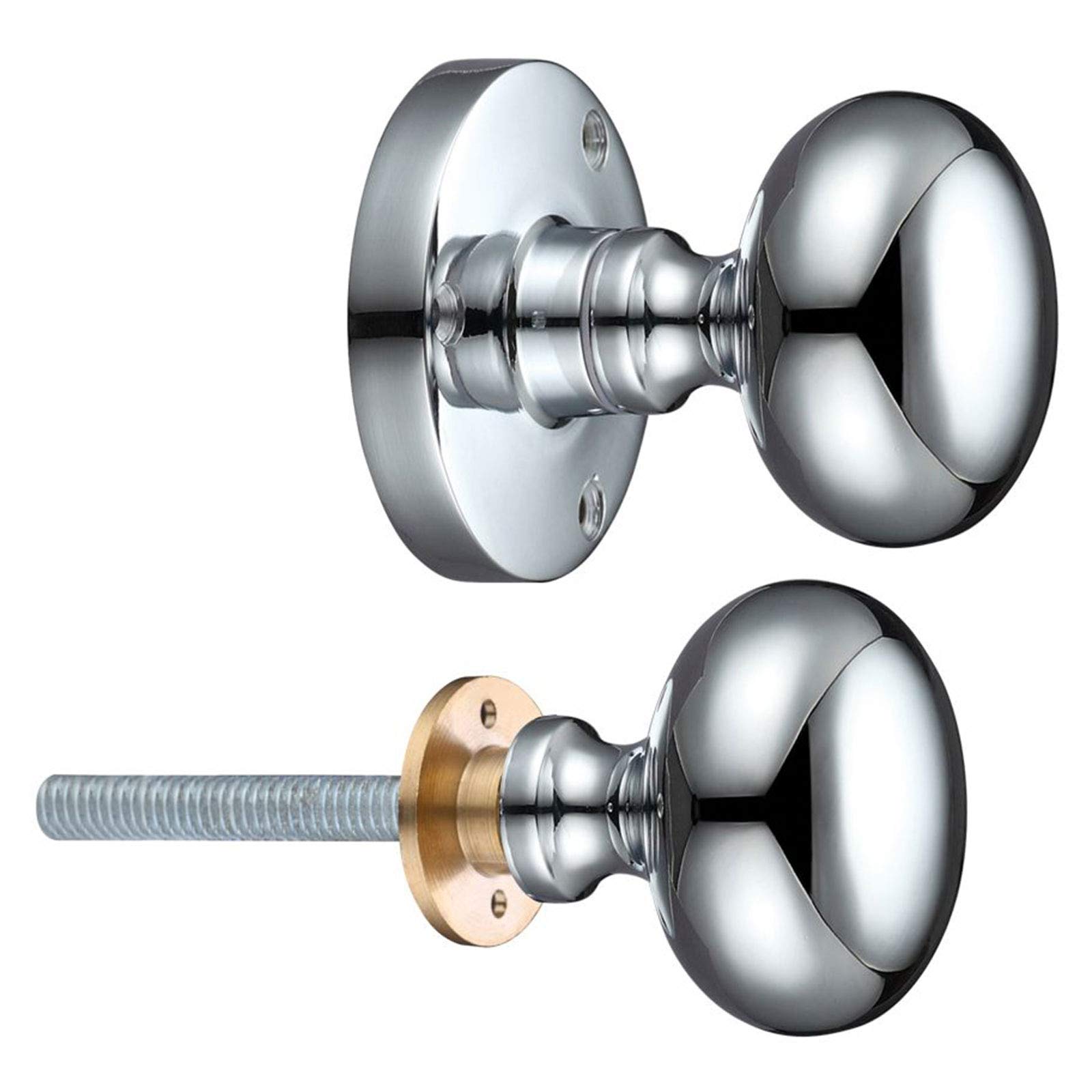 Zoo Mushroom Rim Knob - 61.5mm Rose Dia - Polished Chrome