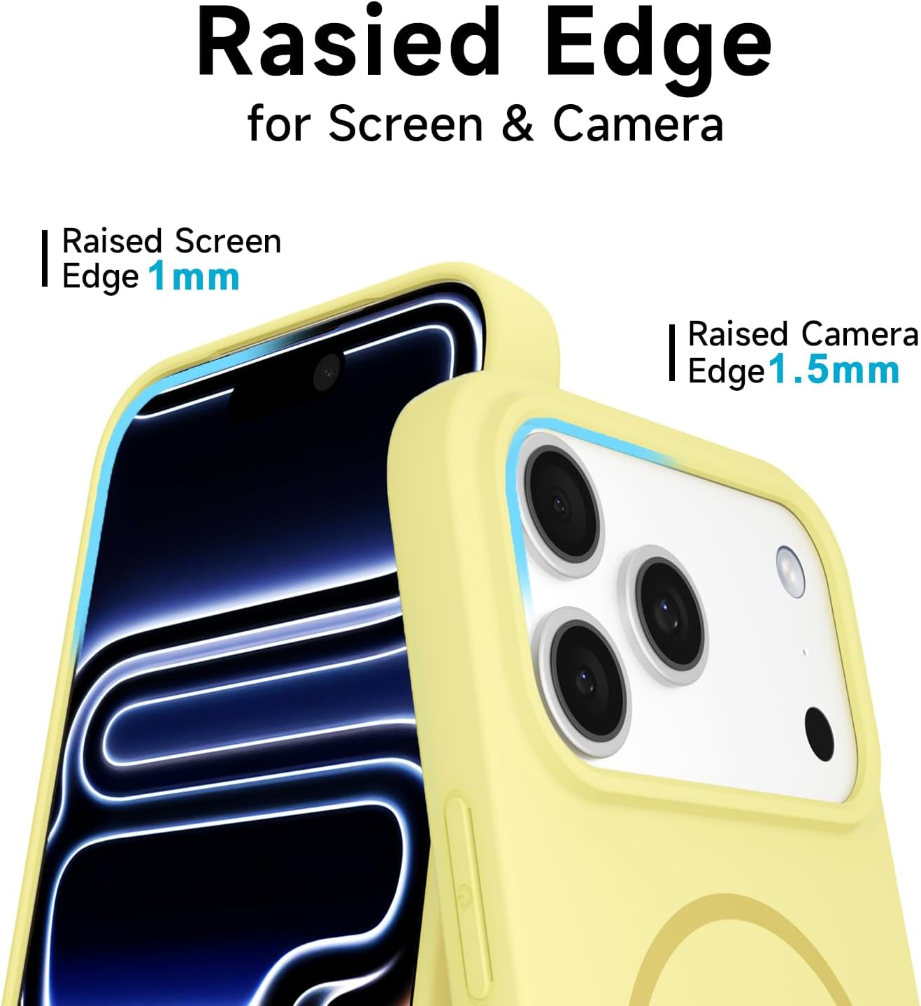 LoeoeL Magnetic Phone Case for iPhone 17 Pro Max Case Silicone Compatible with MagSafe, Cute Slim Thin Mag Safe Phone Cover for Women, Girly Aesthetic Soft Rubber Gel Mag Safecase, Yellow image 5