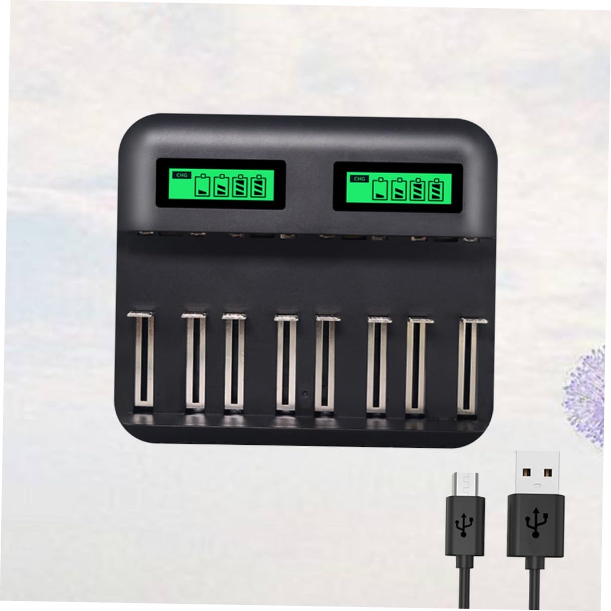 Slot Intelligent LCD Battery Charger for Aa AAA c Batteries Smart USB Charging Multi-Protection Features for Use