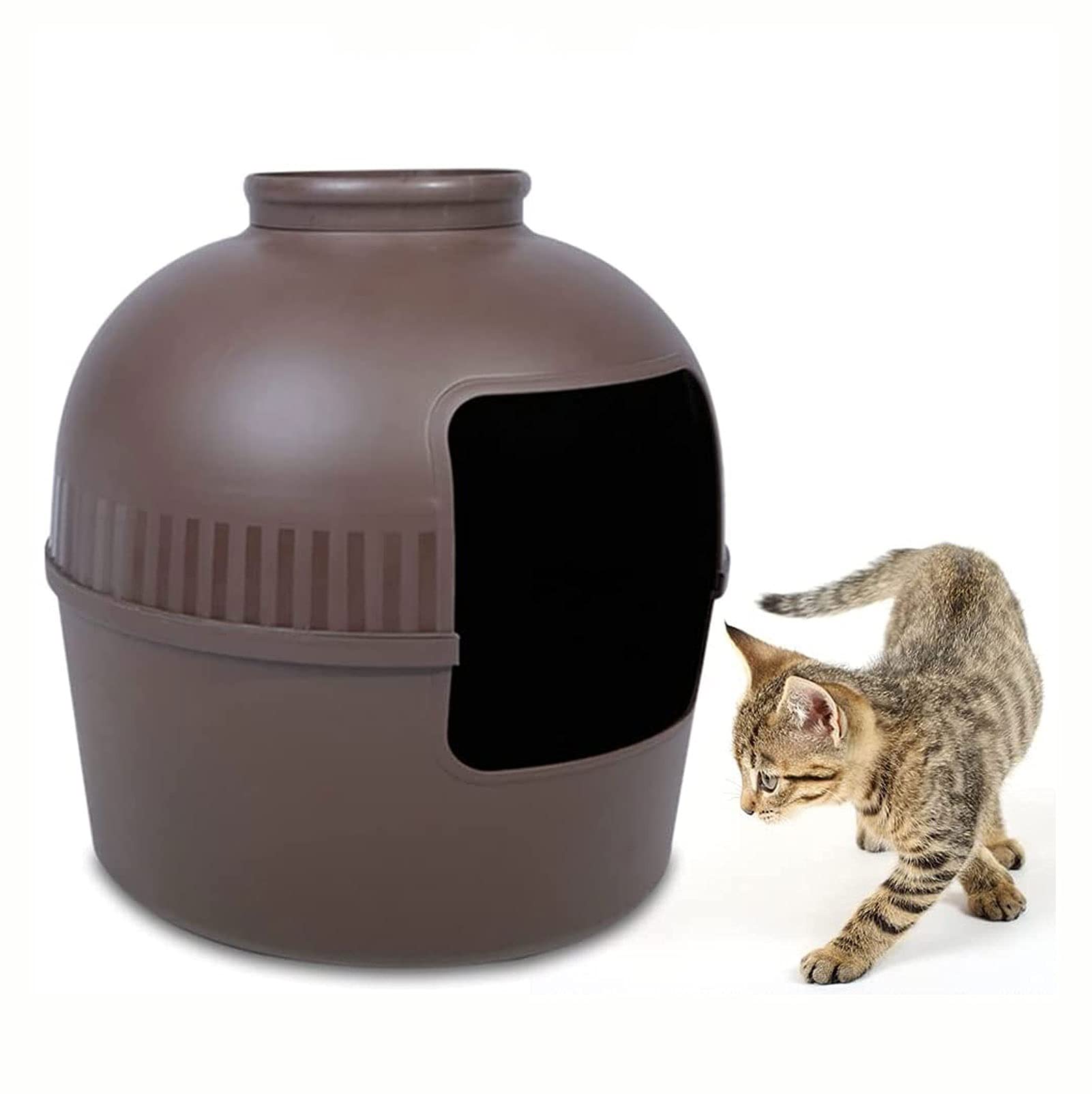 Bac à litière Portable caché pour Chat, bac à litière Invisible pour Chat, bac à litière caché par Plante, spacieux et Confortable, pour Maison de Chat à l'intérieur-Brown