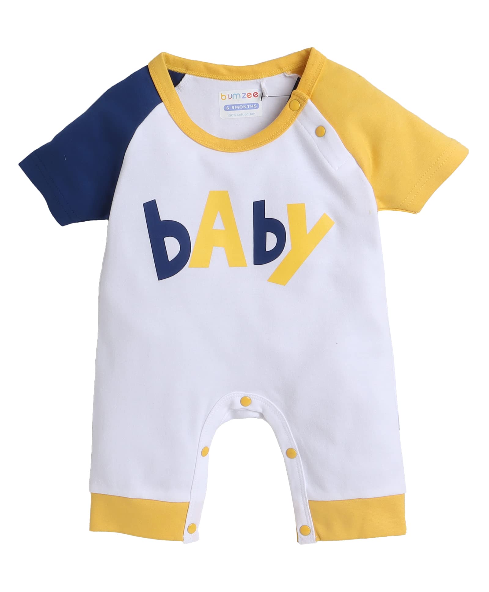 BUMZEEBaby Boys Half Sleeves Fancy Thigh Length Romper