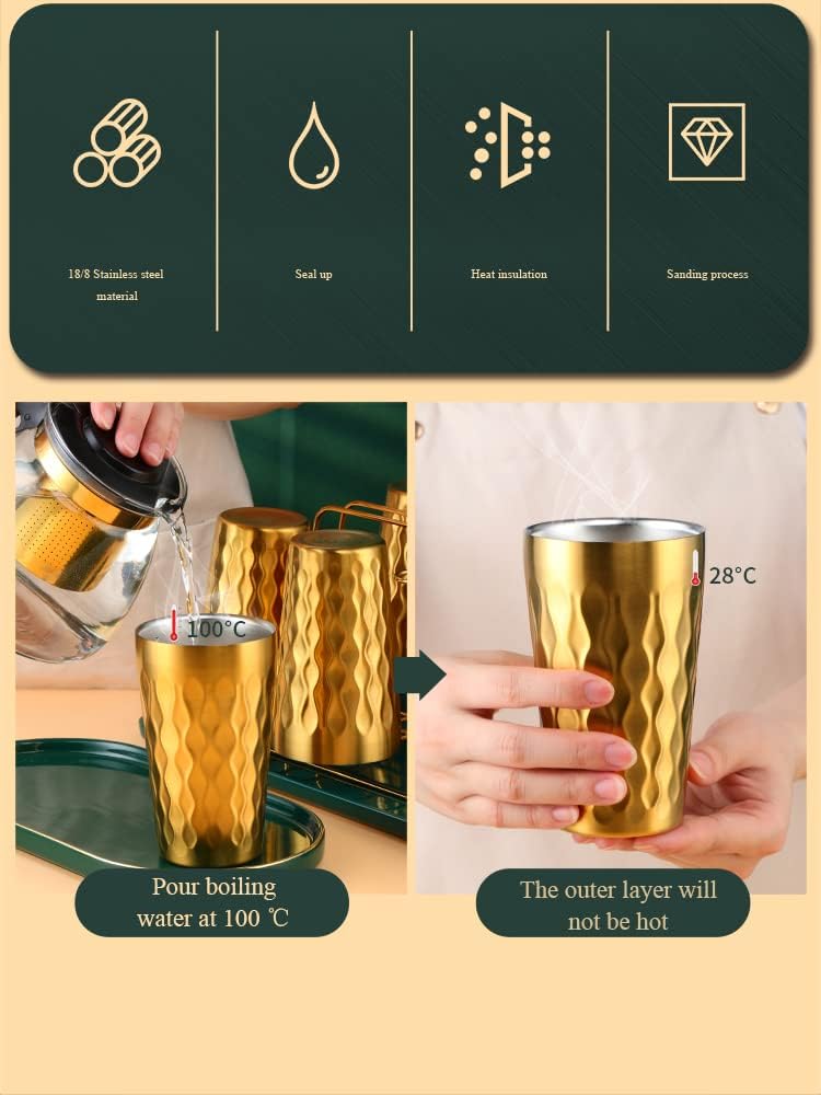 Stainless Steel Cup, 12 oz/350ml Set of 2, Stackable Stainless Steel Insulated Cups, Small Metal Cup Double Wall Tumbler Vacuum Metal Drinking Glasses HOT or Cold Beverages -Blue
