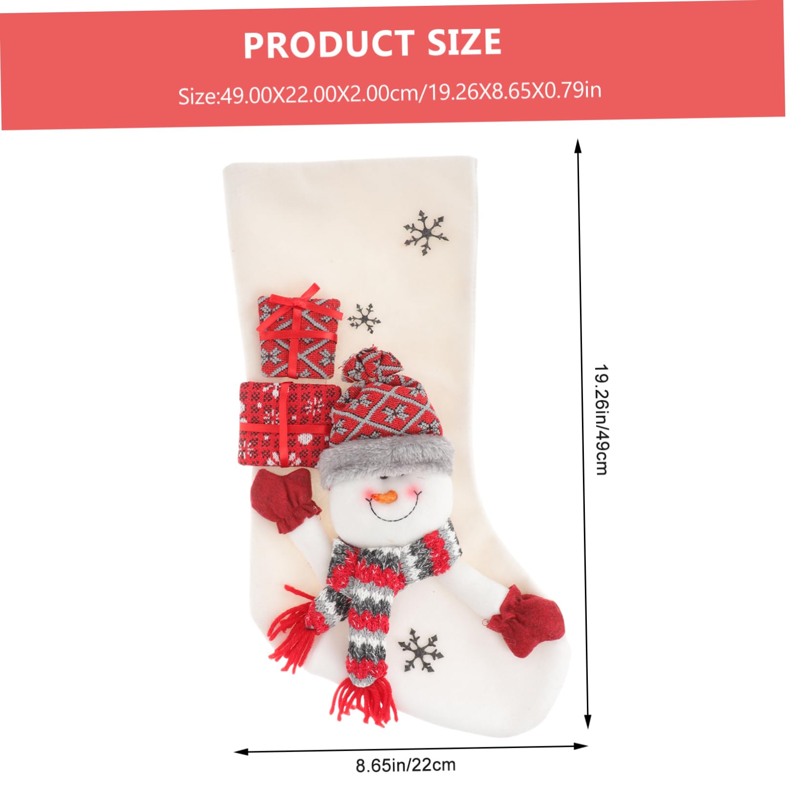 Garneck Christmas Stocking Storage Bag Reusable Xmas Hanging Ornament Bag for Candy and Toys Holiday Decoration for Boys and Girls and Family