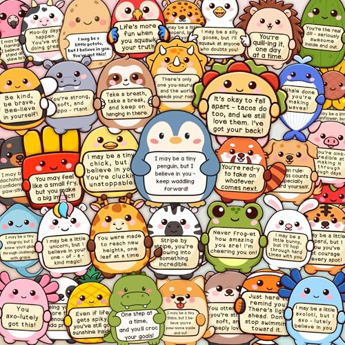 Tiny Cheer Squad 200PCS Emotional Support Animals by Puraesla - Positive Affirmation Sticker Pack, Cute Animal...