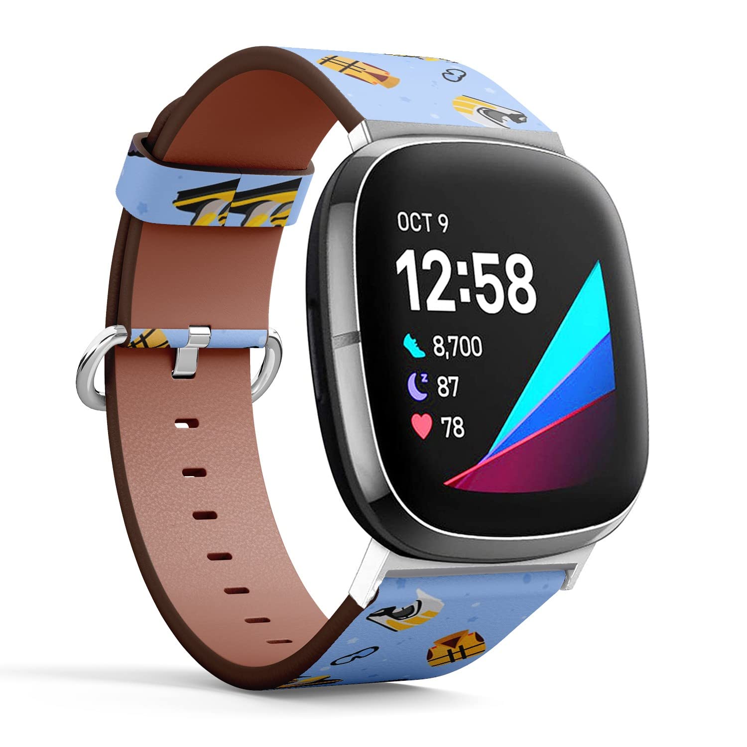 CJBROES Replacement Leather Watch Band, Compatible with Fitbit Versa 3 and Fitbit Sense of Wristband Bracelet Accessory - Jet Skiing icon