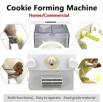 Automatic Cookie Making Machine,Biscuit Form Maker with Interchangeable Nozzles and Various Molds for Easy Baking,Dessert Shop,Kitchen