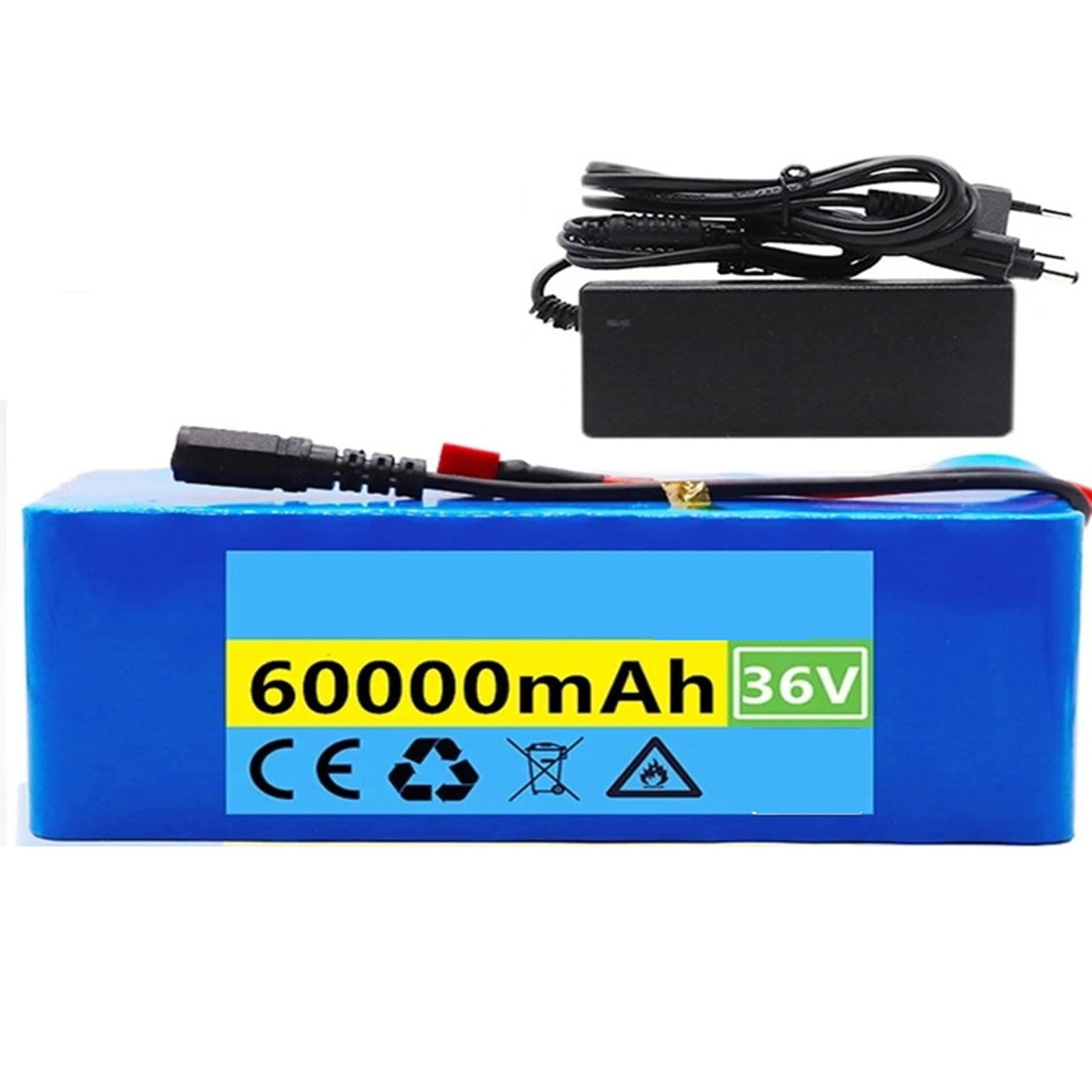 Batterie pour vélo électrique 36V 60Ah 10S3P Batterie Lithium pour Moteurs de vélo/Scooter électrique 800W 750 W ou 500 W avec BMS intégré et Chargeur 36V 60Ah,XT60