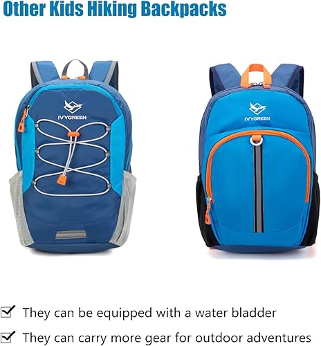 Miniatura 8 de Ivygreen Mochila de hidratación para niños, mochila de senderismo para niños o niñas con vejiga de agua de 1.5 L