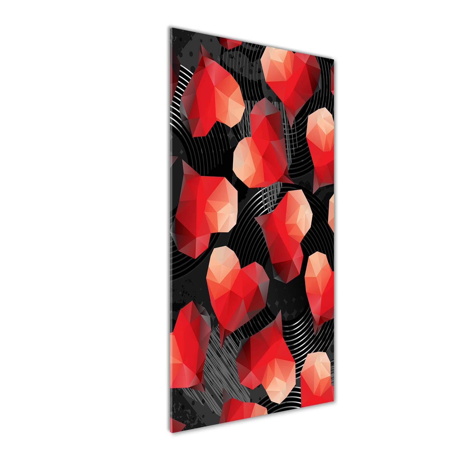Image sur verre acrylique Tulup 50x125 cm avec coeurs géométriques
